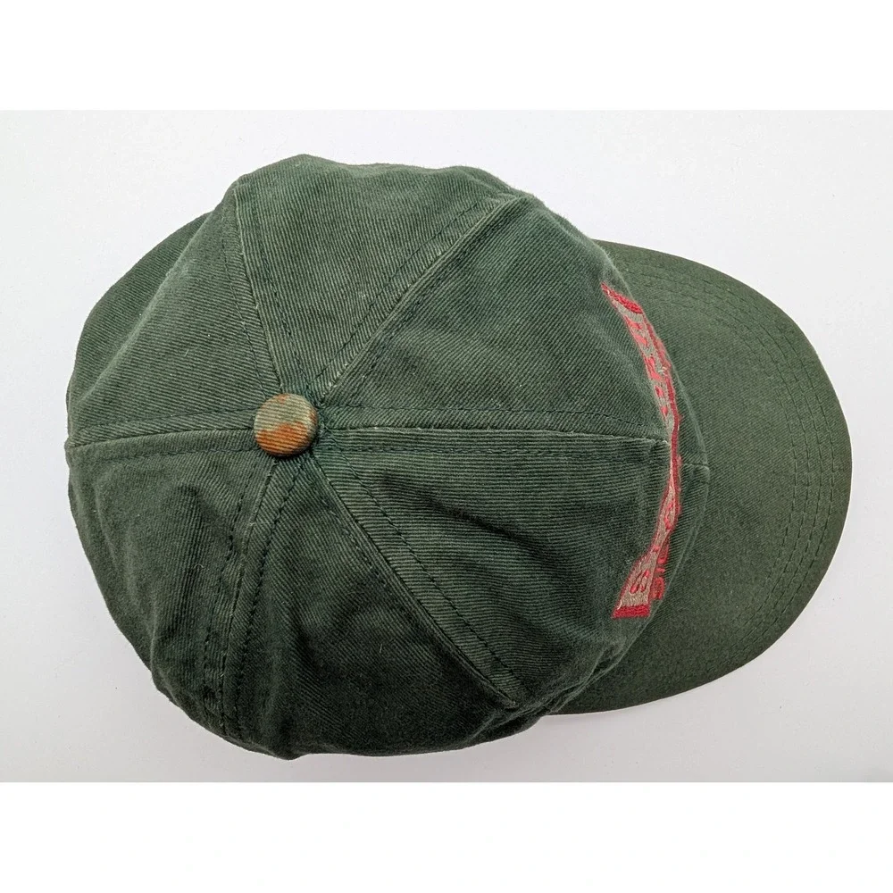 Vintage Stanford Sierra Camp Snapback Hat Green Made in USA Embroidered Cap
